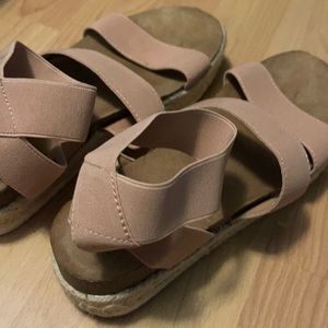 Light pink platform sandals